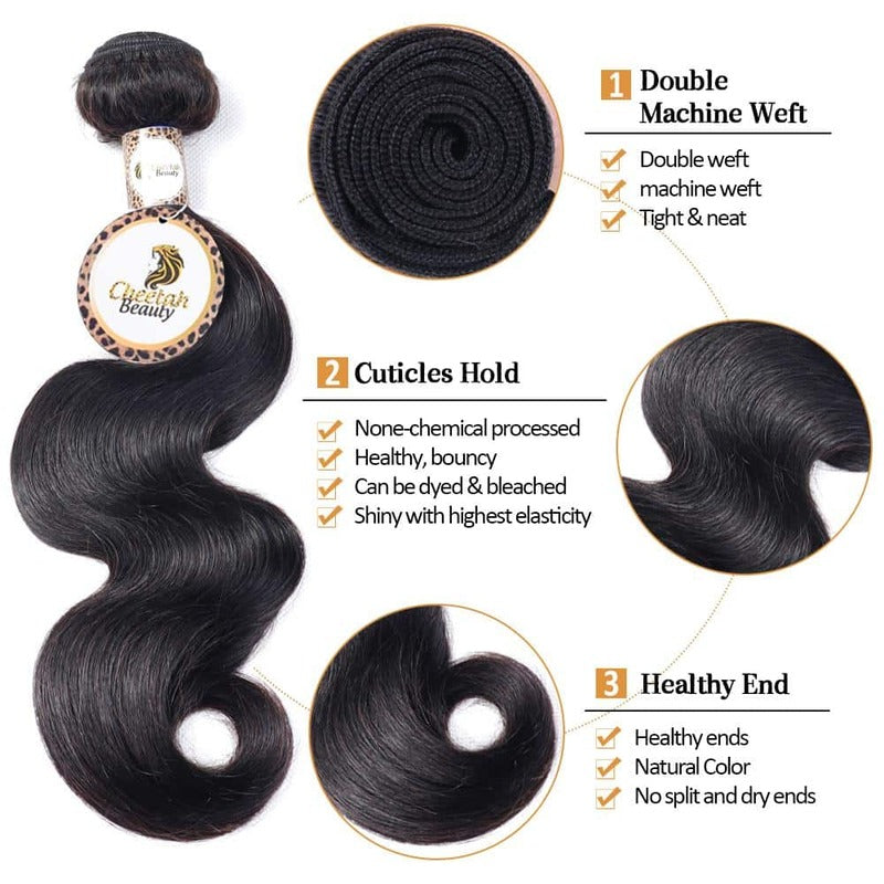 10A Body Wave 4 Bundles 100% Cuticle Aligned Virgin Human Hair Extensions