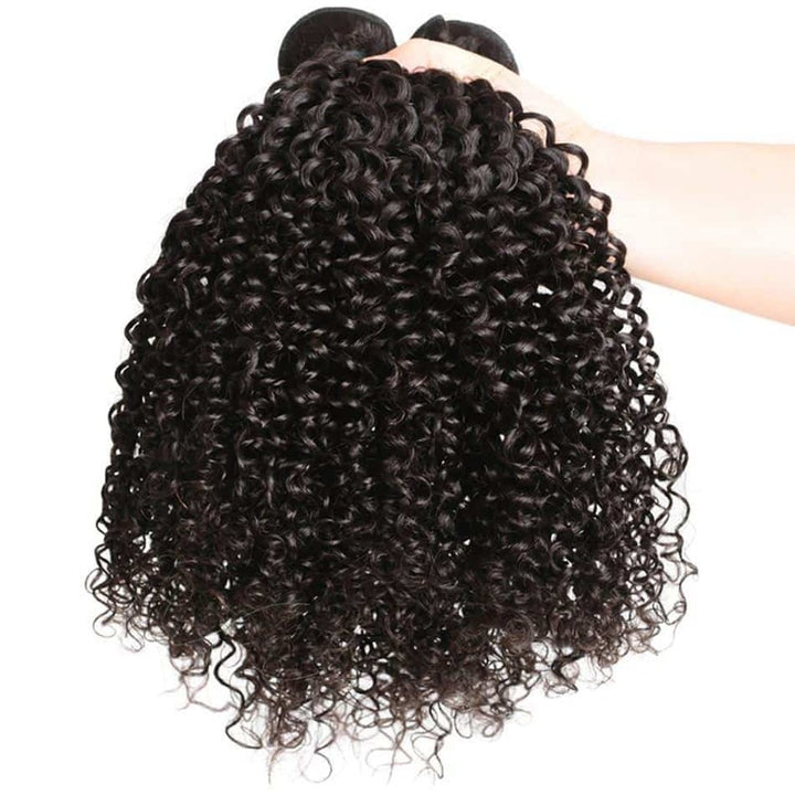 10A Curly Wave Bundles With 13x4 Lace Frontal Virgin Human Hair Extensions