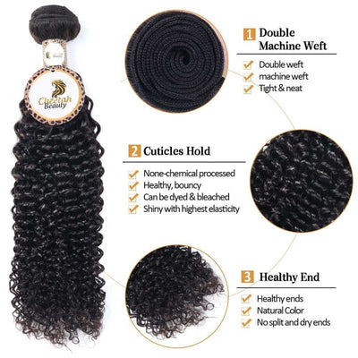 10A Curly Wave Bundles With 360 Lace Frontal 100% Virgin Human Hair