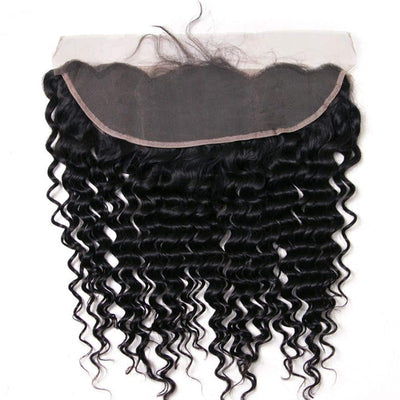 10A Deep Wave Bundles With 13x4 Lace Frontal 100% Virgin Human Hair