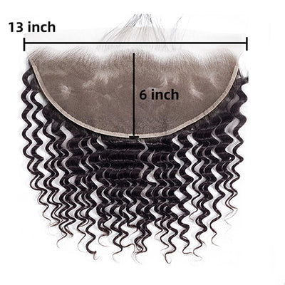 10A Deep Wave Bundles With 13x6 Lace Frontal 100% Virgin Human Hair