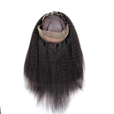 Kinky Straight Bundles With 360 Lace Frontal 10A Human Hair Extension