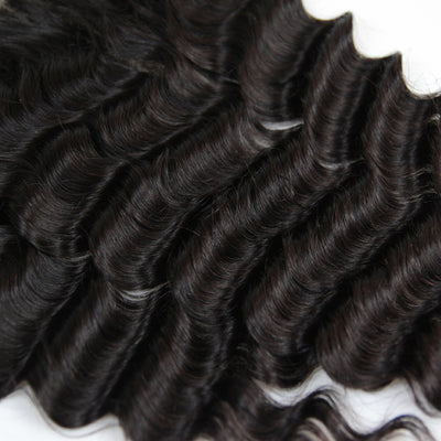 Loose Deep Bundles With 13x6 Lace Frontal 10A Virgin Human Hair Extension