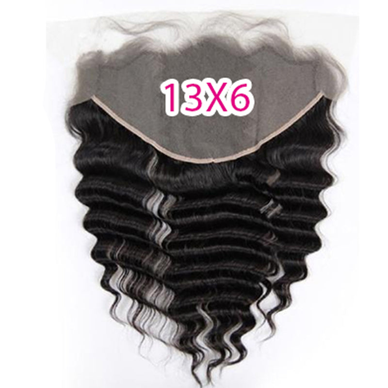 Loose Deep Bundles With 13x6 Lace Frontal 10A Virgin Human Hair Extension