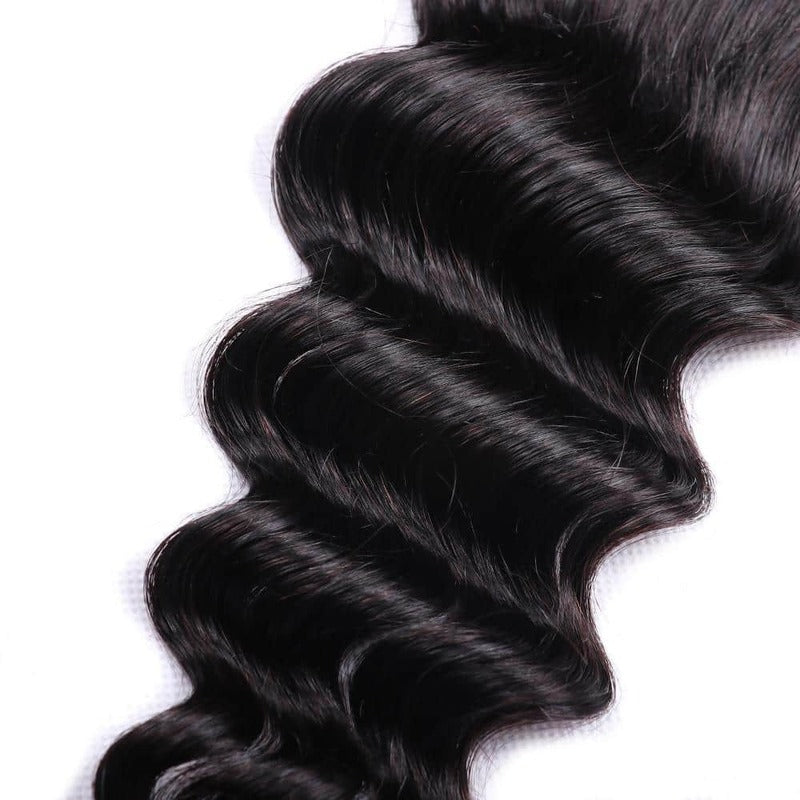 Loose Deep Bundles With 360 Lace Frontal 10A Virgin Human Hair Extension