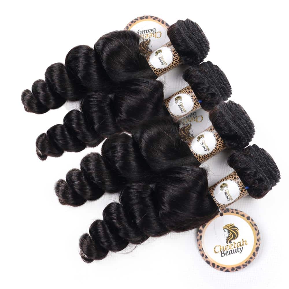 10A Loose Wave 4pcs Bundles with 13x4 Lace Frontal CheetahBeauty 100% Virgin Human Hair 