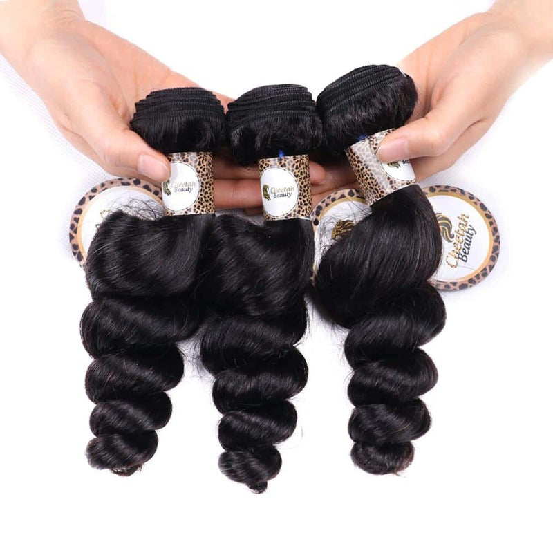 Loose Wave Bundles With 360 Lace Frontal 10A Virgin Human Hair Extension