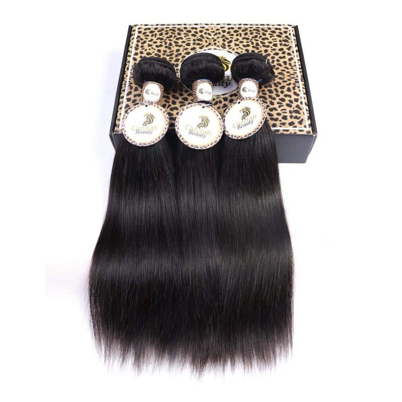 Straight 3 Bundles CheetahBeauty 10A Cuticle Aligned Virgin Human Hair