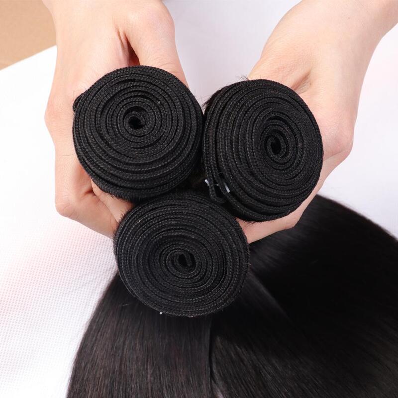 Straight Bundles with 13x4 Lace Frontal 10A Virgin Human Hair Extension