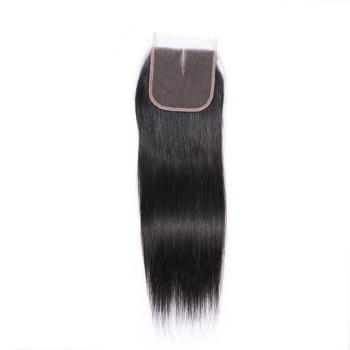 Straight Bundles with 4x4 Lace Closure 100% 10A Human Hair Extension