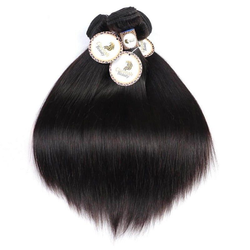 Straight Bundles With 360 Lace Frontal 100% 10A Human Hair Extension