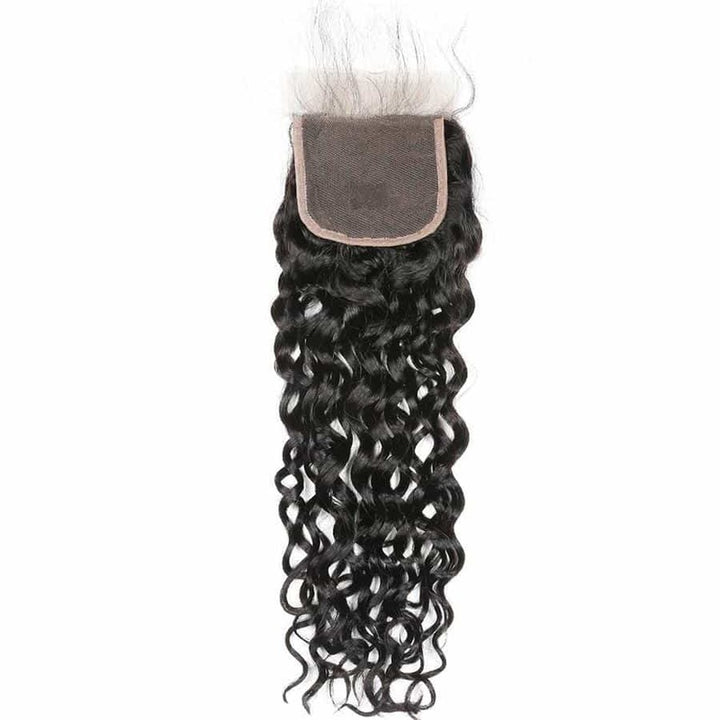 Water Wave Bundles with 4x4 Lace Closure 10A Virgin Human Hair Extension