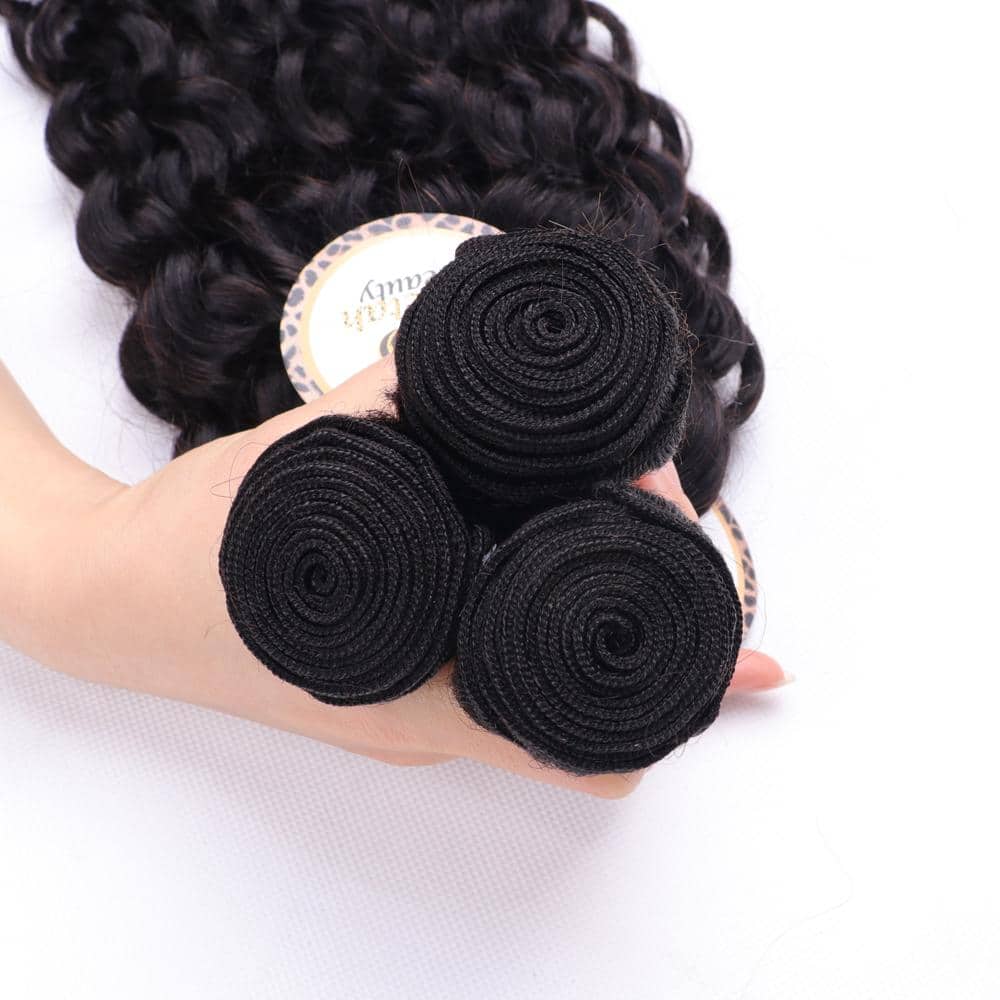 10A Water Wave 4pcs Bundles With 13x4 Lace Frontal CheetahBeauty 100% Brazilian Virgin Human Hair 