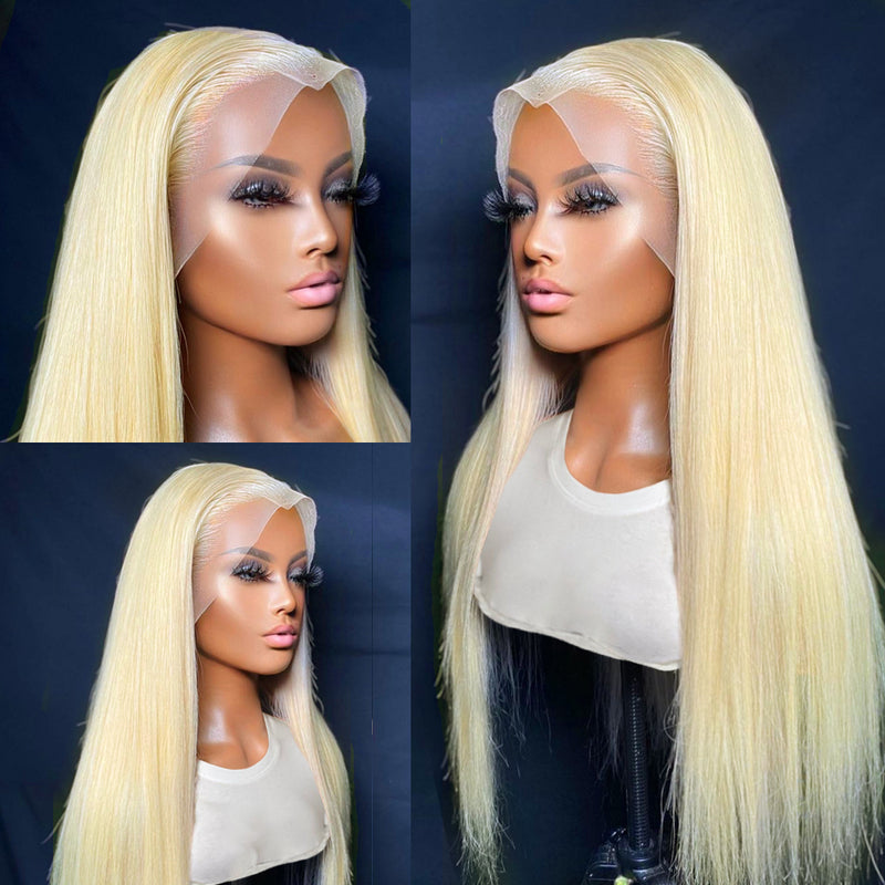 #613 Blonde 13x6 Straight HD Transparent Lace Wig 100% Human Virgin Hair