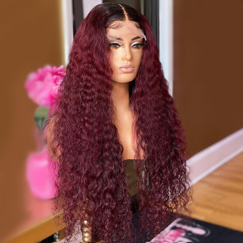 T1B/99J Deep Wave 13×4 Lace Frontal Wig 