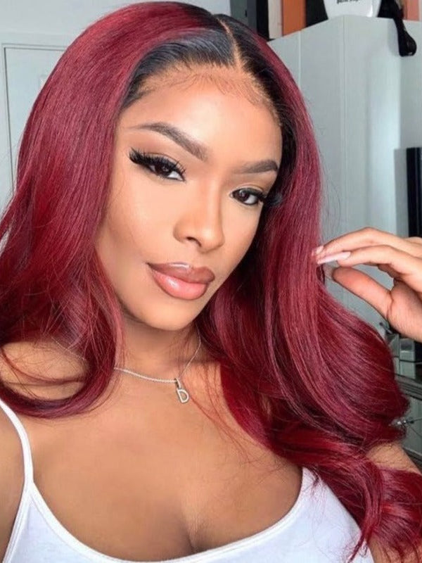 J99 Color Shop Reddish 99J Burgundy Wigs | Colored Human Hair Wigs ...