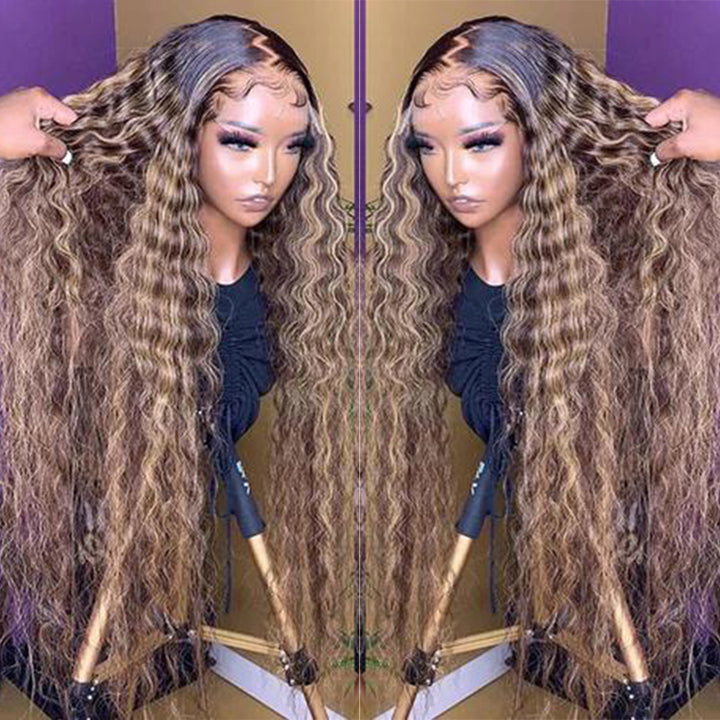 T1B/P4/27Deep Wave 13×4 Lace Frontal Wig 