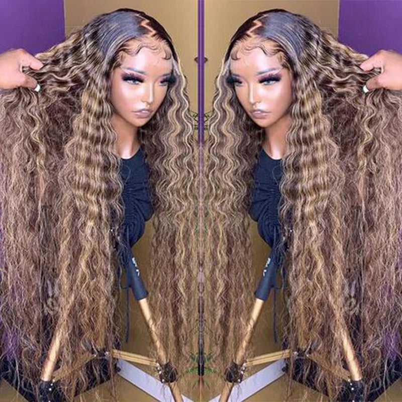 T1B/P4/27Deep Wave 13×4 Lace Frontal Wig 