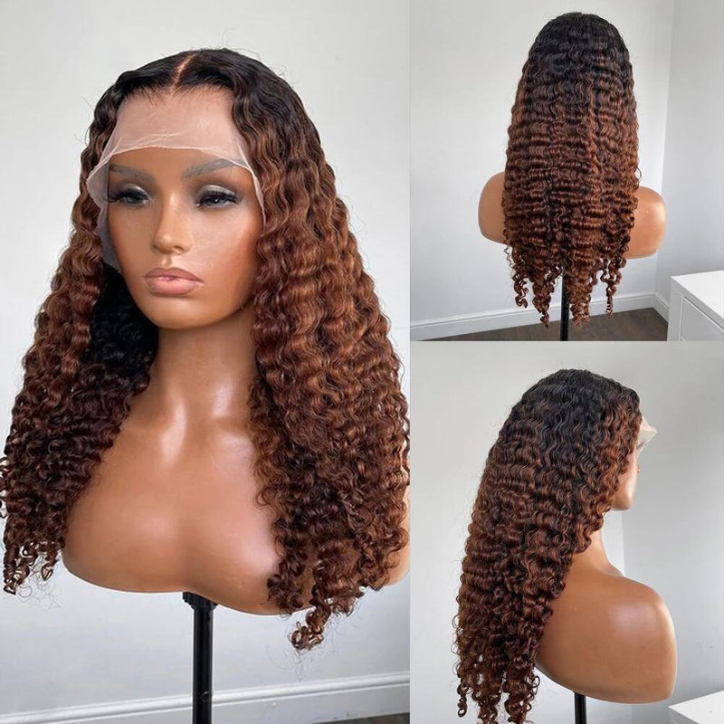 T1B/4 Deep Wave 13×4 Lace Frontal Wig 