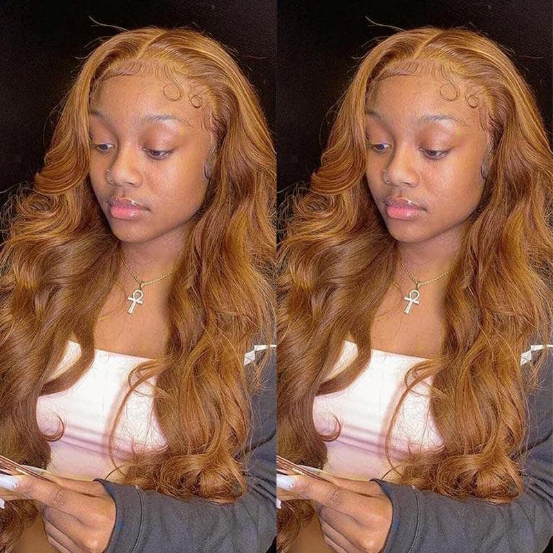 #30 Body Wave Lace Front Wig CheetahBeauty Colored Lace Wig 100% Human Hair Wig For Women 