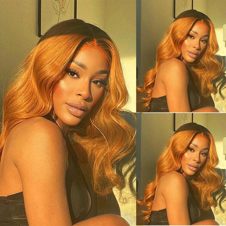 #30 Body Wave Lace Front Wig CheetahBeauty Colored Lace Wig 100% Human Hair Wig For Women 