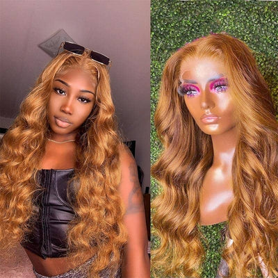 #30 Body Wave Lace Front Wig CheetahBeauty Colored Lace Wig 100% Human Hair Wig For Women 