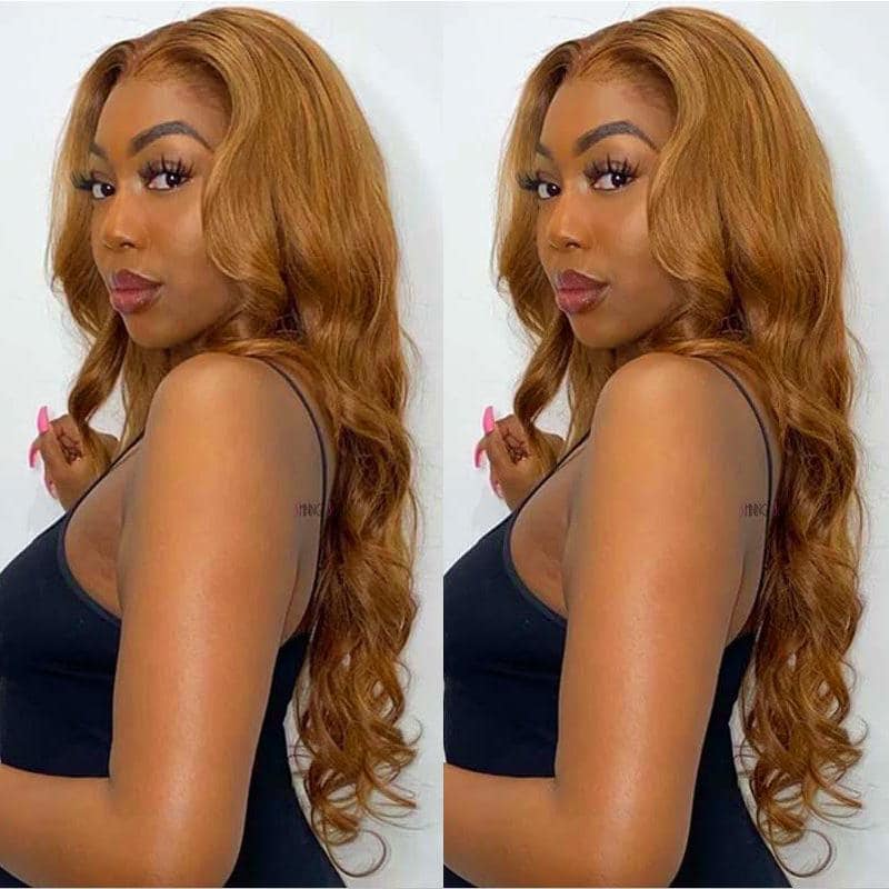 #30 Body Wave Lace Front Wig CheetahBeauty Colored Lace Wig 100% Human Hair Wig For Women 