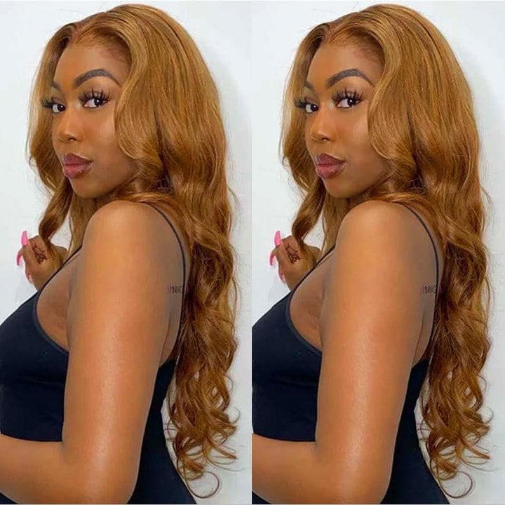 #30 Body Wave Lace Front Wig CheetahBeauty Colored Lace Wig 100% Human Hair Wig For Women 