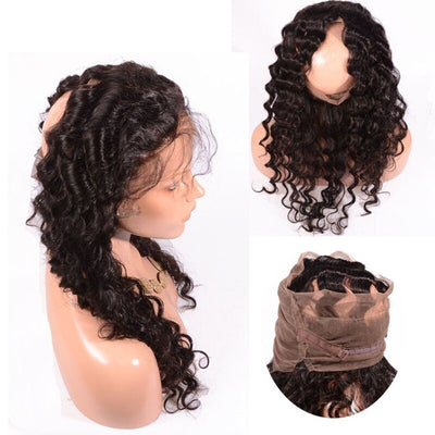 360 Loose Deep Wave Lace Frontal 100% Virgin Human Hair Lace Frontal