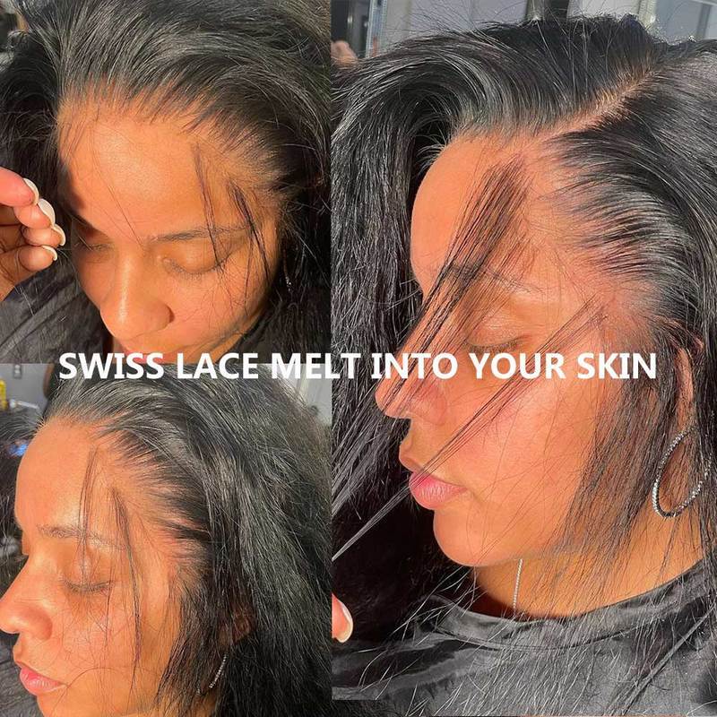 Straight 13x4 HD Transparent Lace Front Wig 100% Vigin Human Hair