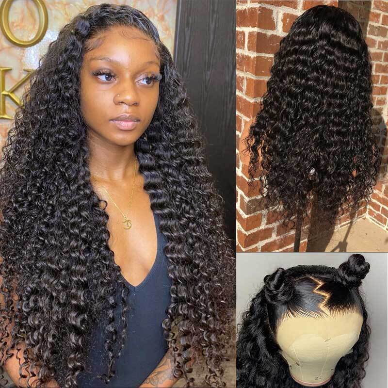 40 Inch Deep Wave Transparent Lace Wig Virgin Human Wig With Baby Hair