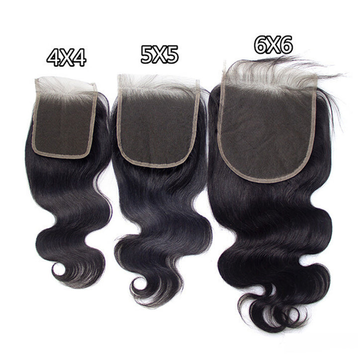 Body Wave 4x4/5x5/6x6 Lace Closure 100% Virgin Human Hair Closure