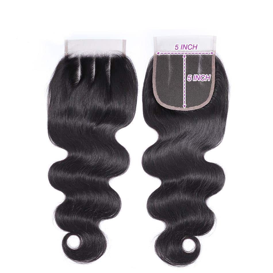 5x5 Transparent Lace Closure Straight/Body Wave CheetahBeauty Brazilian Human Hair Closure 