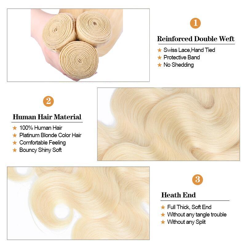 #613 Blonde Body Wave 4 Bundles 100% Virgin Human