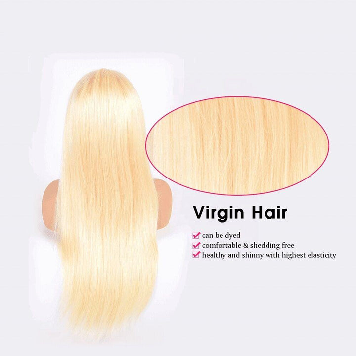 613 Straight U Part Wig Virgin Brazilian Blonde Color 8-30 Inches Human Hair Wigs Cuticle Aligned 