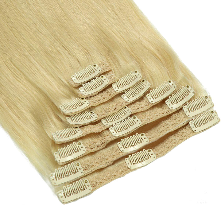 BLEACH BLONDE #613 CLASSIC CLIP-INS 8 Pcs with 18 Clips (120G)