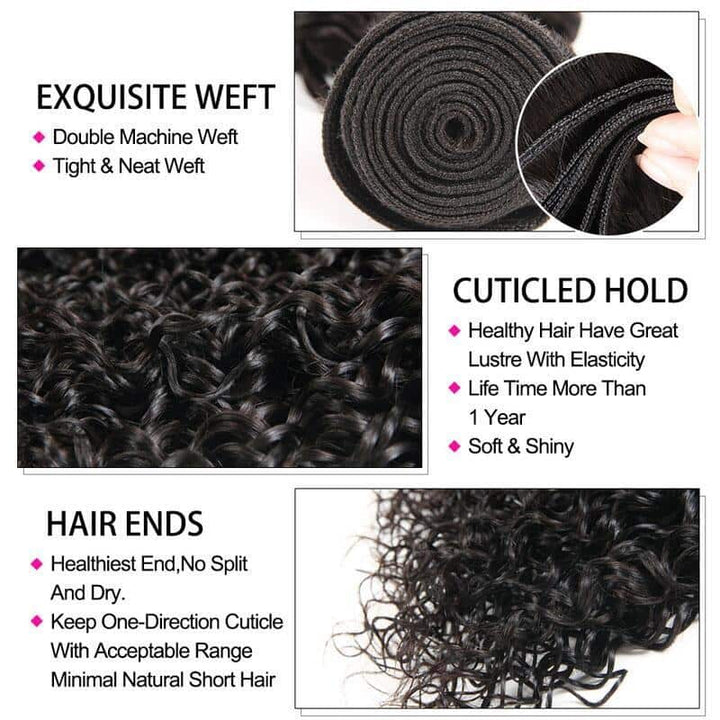 9A Curly Wave 3 Bundles 100% Human Hair Bundles Cuticle Aligned 