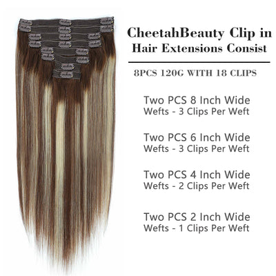 CHOCOLATE BROWN WITH BLEACH BLONDE #4/613/4 BLONDE CLASSIC CLIP-INS (120G)