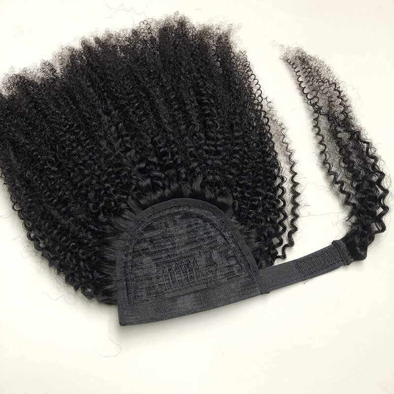 Cheetahbeauty Kinky Curly Wrap Ponytail 100% Human Hair Extension