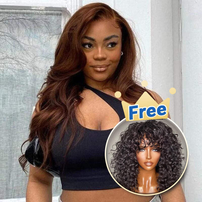 BOGO #4 Chocolate Brown 13x4 Body Wave Lace Front Wig CheetahBeauty Hair
