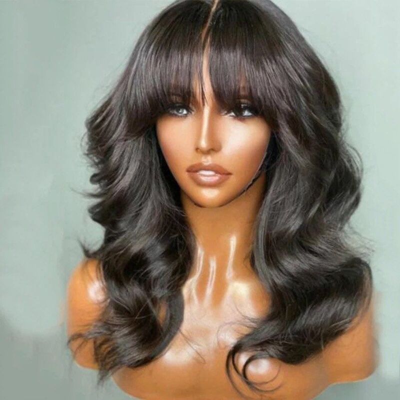 Beginner Friendly | Trendy Body Wave Wig With Bangs 5x5/13x6 Glueless Lace Wig With Bangs