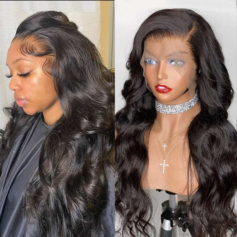 Body Wave 13x4 HD Transparent Lace Front Wig 100% Virgin Human Hair