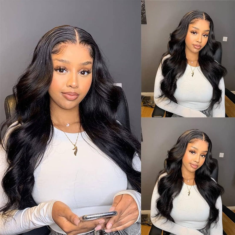 Body Wave 13x6 HD Transparent Lace Front Wig 100% Virgin Human Hair