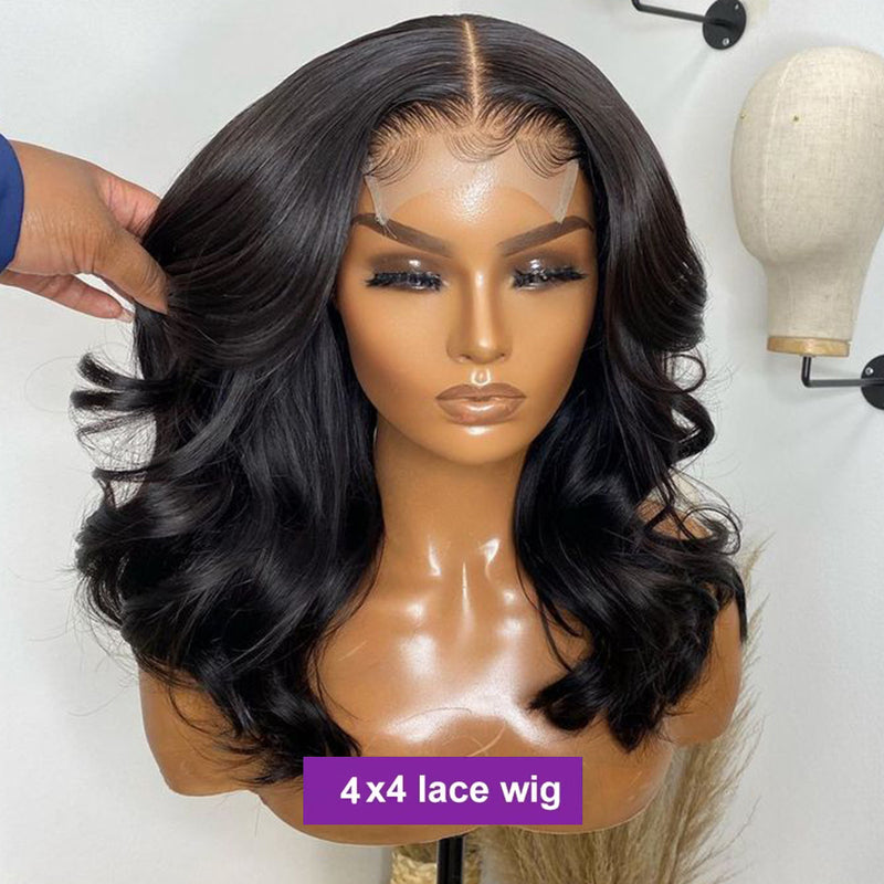 Body Wave 4x4 HD Transparent Lace Closure Wig 100% Virgin Human Hair