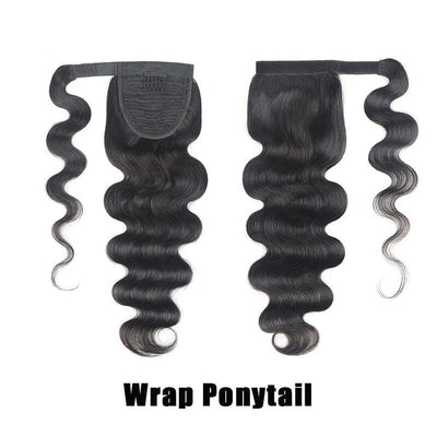 Body Wave Wrap Ponytail 100% Human Hair Extension