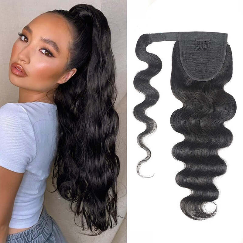 Body Wave Wrap Ponytail 100% Human Hair Extension