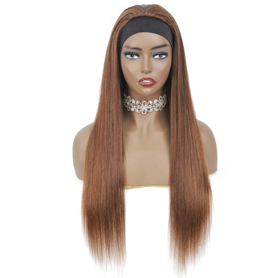 Chocolate Brown #4 Straight Headband Wig 