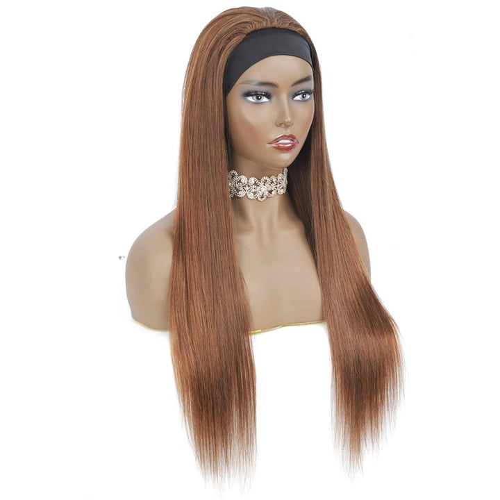 Chocolate Brown #4 Straight Headband Wig 