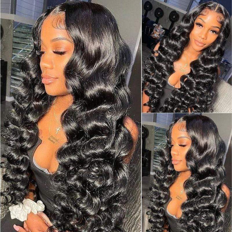 40 Inch Loose Deep Wave HD Transparent Lace Front Wig With Baby Hair