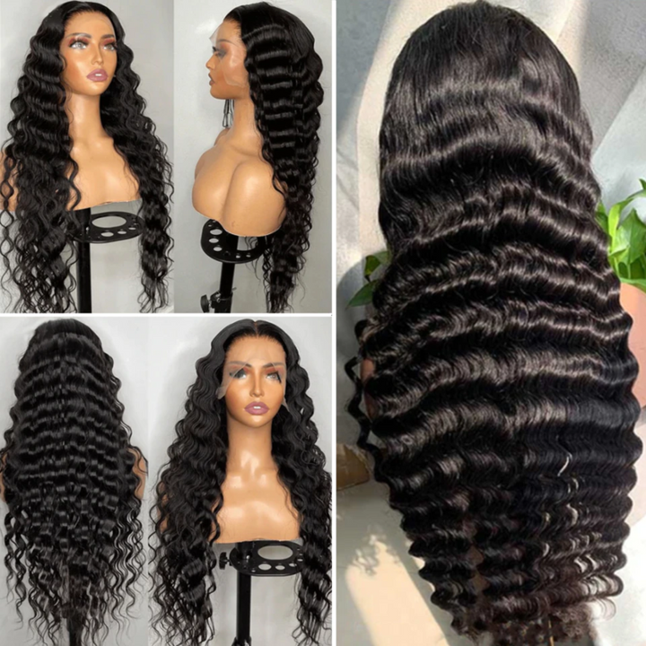 40 Inch Loose Deep Wave HD Transparent Lace Front Wig With Baby Hair